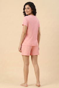 Zivame Farm Lore Knit Cotton Short Set - Pale Rosette — thumbnail 2
